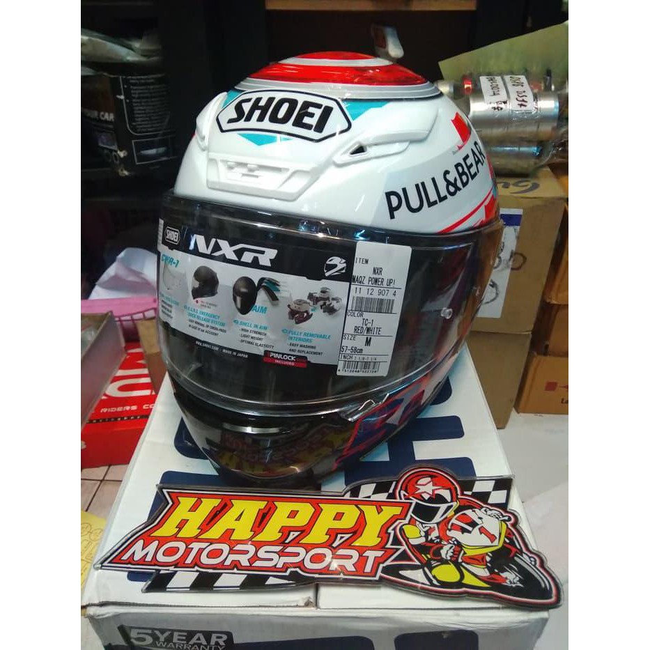 HELM FULL FACE NXR MARQUEZ POWER UP SIZE M 1360GR BY  SHOEI ORI JAPAN