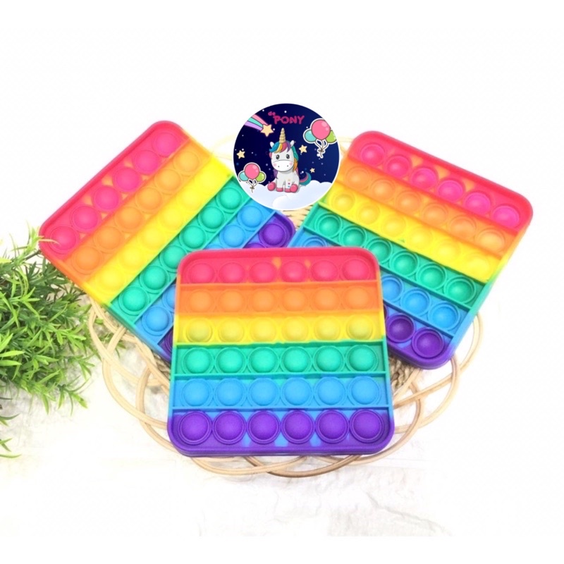 POP IT FIDGET/mainan viral tiktok/mainan pop it/mainan sensorik-Kotak Rainbow