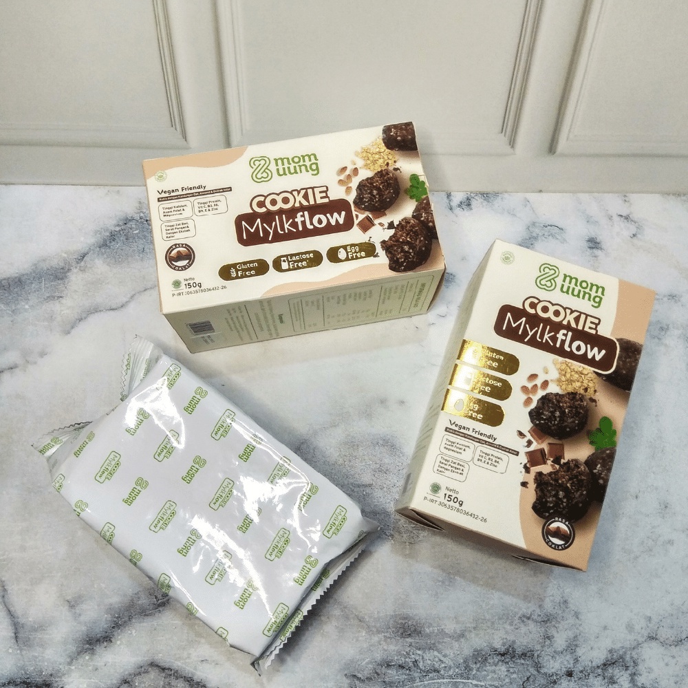 MOM UUNG COOKIE ASI BOOSTER MYLKFLOW CLASSIC CHOCO /COOKIE SEHAT PELANCAR ASI/ VEGAN FRIENDLY / LACTOSE FREE