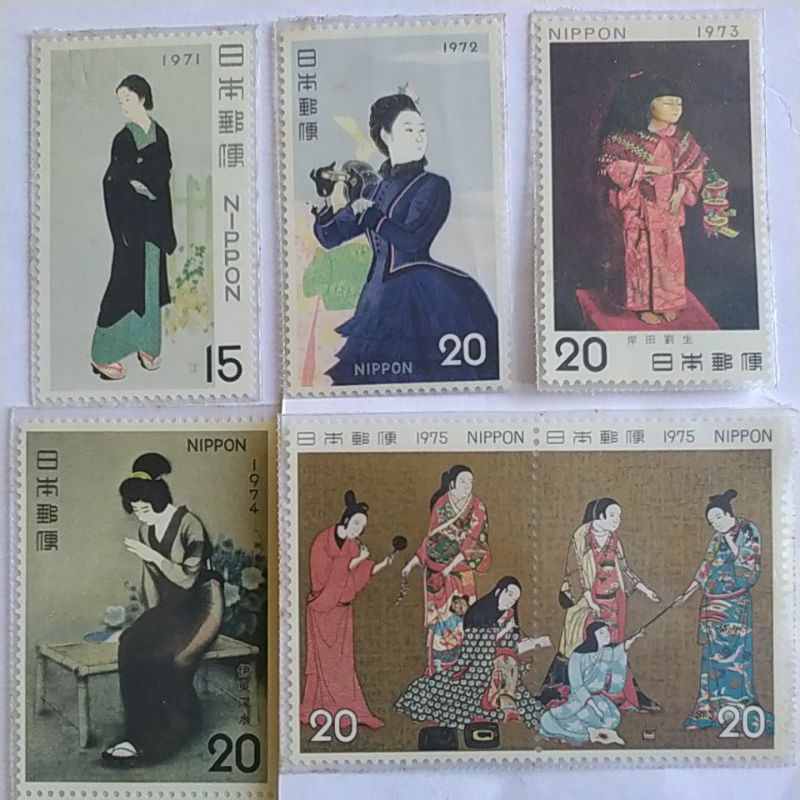 

Perangko baru koleksi wanita jepang kuno unik retro bisa scrapbook tahun lama