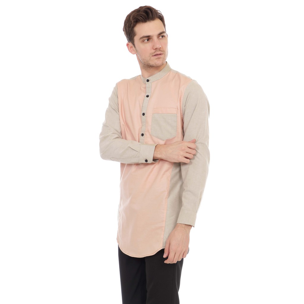 Koko terlaris termurah terkeren pria dewasa Kurta Pria Pakistan Two Tone Salem Kombi Misty QB438
