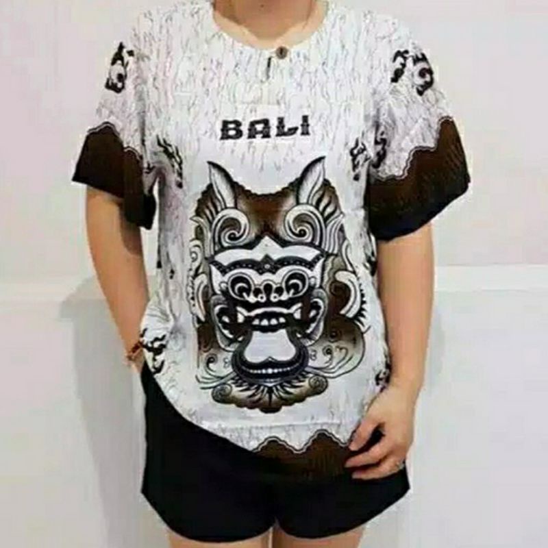 kaos barong cowok cewek baju barong baju bali barong warna size XL besar bahan rayon super lembut dan adem