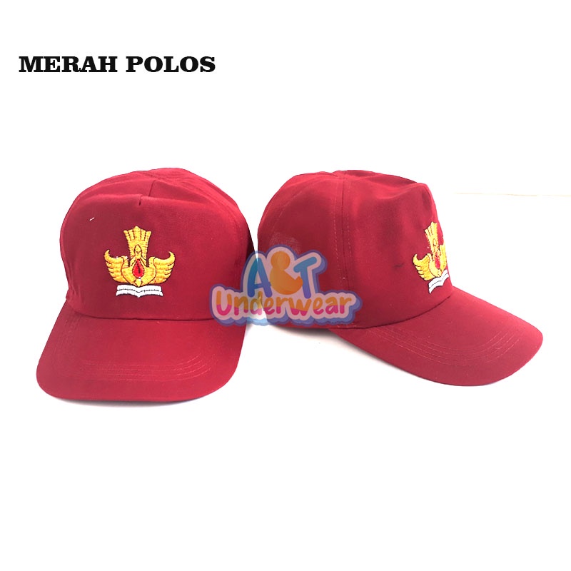 AT342-Topi Sekolah Motif Bordir/Topi Sekolah SD SMP SMA/Peci Sekolah Rel