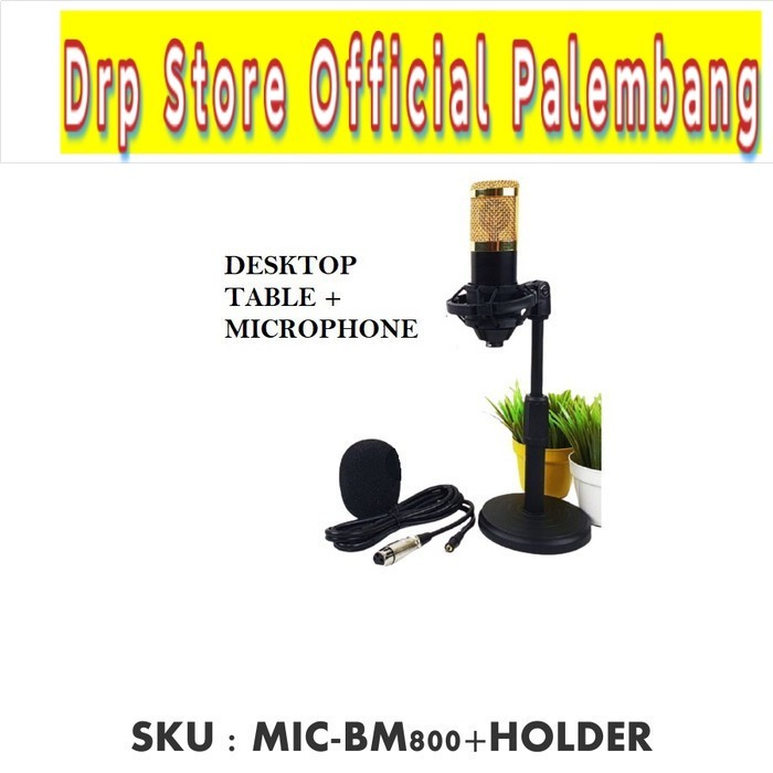 Mic Microphone Condenser Recording BM800 BM 800 With Stand Meja