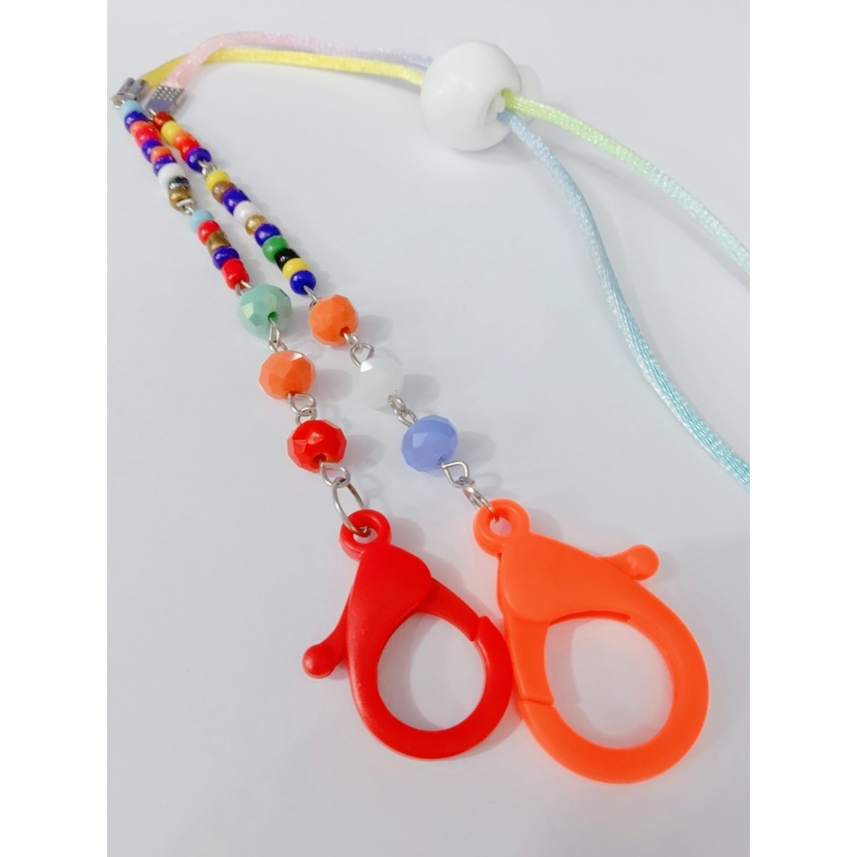 STRAP MASK / KALUNG MASKER BAHAN PAYET RAINBOW Gantungan Tali Kalung Lanyard Strap Masker Payet