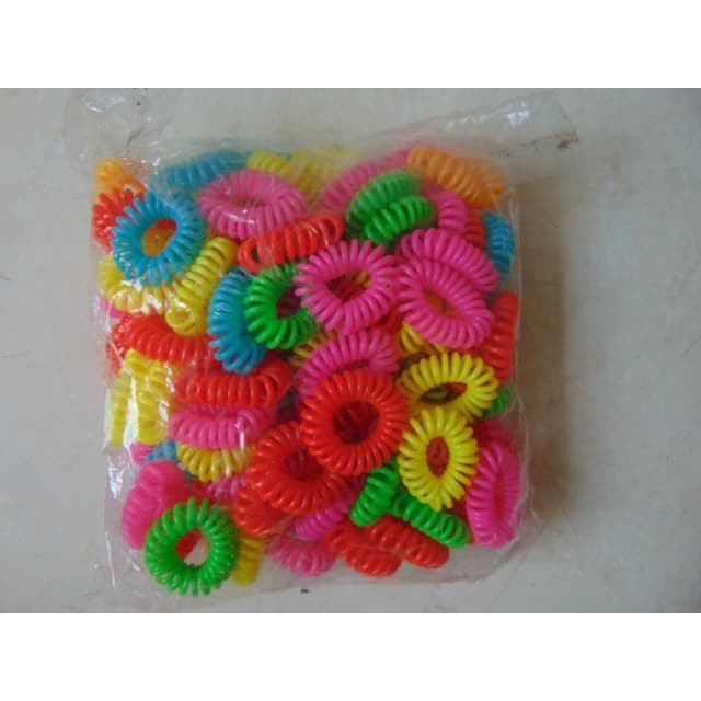 Ikat Rambut Spiral Warna Warni Bahan Plastik 1 Pcs