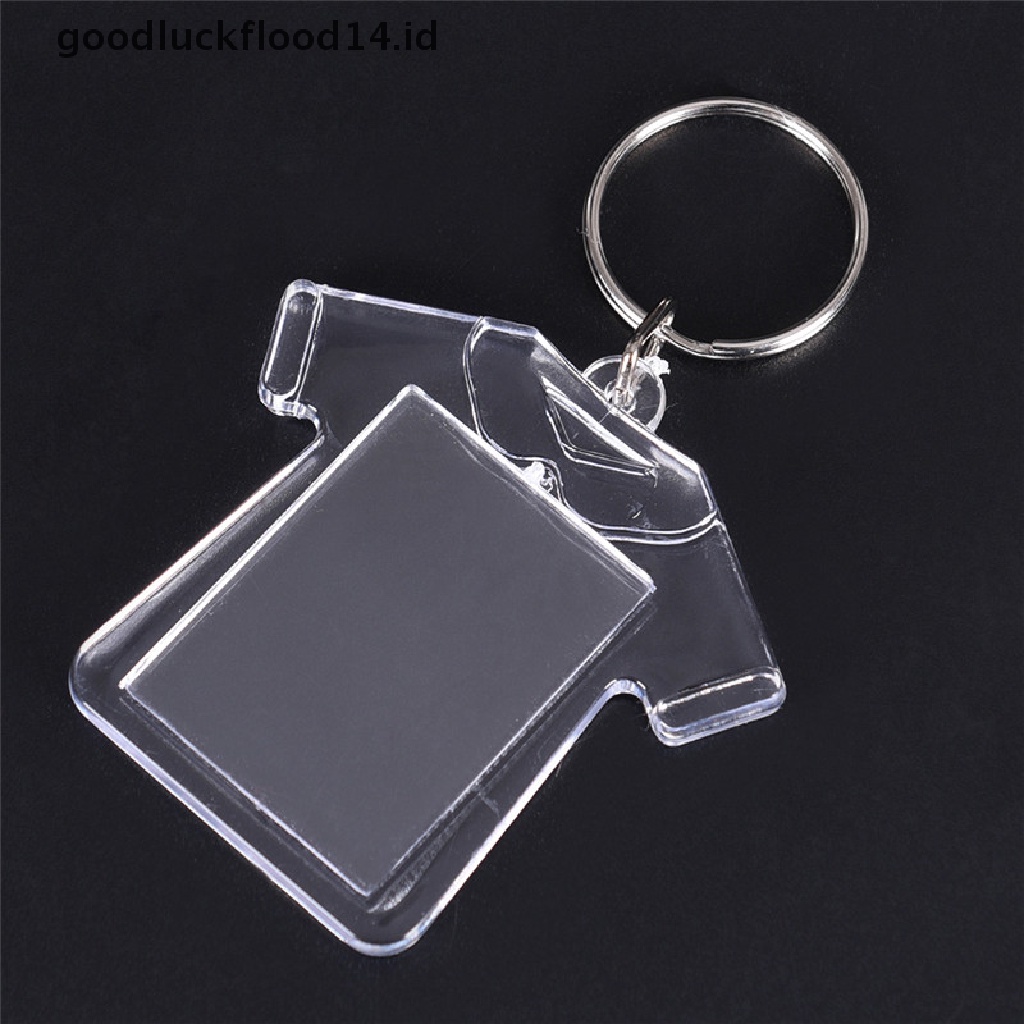 [OOID] 5PCs Transparent Blank Insert Photo Picture Frame Keyring Key Chain DIY Gifts ID