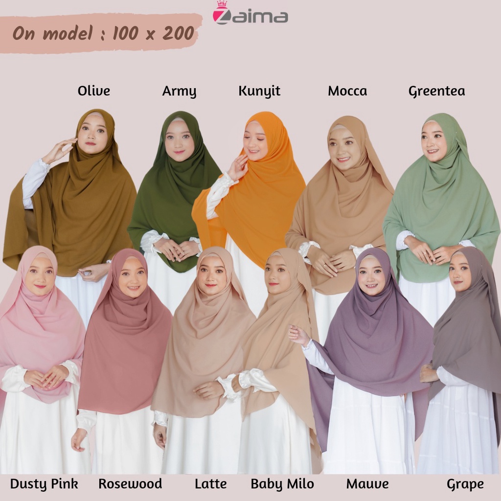 Pashmina Jumbo Syari 200 x 100 Lebar Besar Diamond Italiano-1