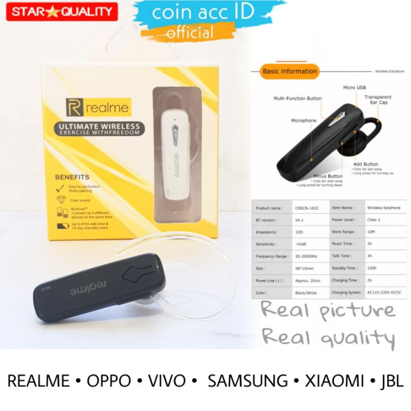 (COD) HEADSET BLUETOOTH ALL TYPE oppo/vivo/samsung/xiaomi/realme/ [kualitas no1 suara jernih] || hedset/henset bluetot single mini