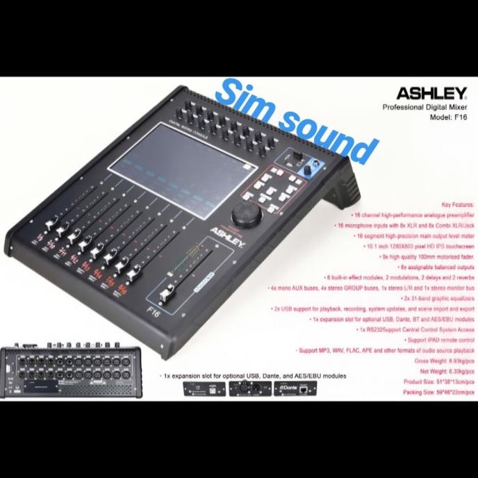 MIXER AUDIO DIGITAL ASHLEY F16 ORIGINAL MIXER ASHLEY F 16 GARANSI