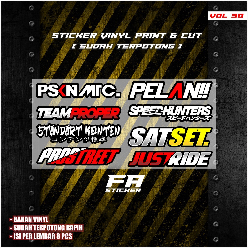 Stiker Racing PSKNMTC PROSTREET SPEEDHUNTERS PELAN SATSET Sticker Motor