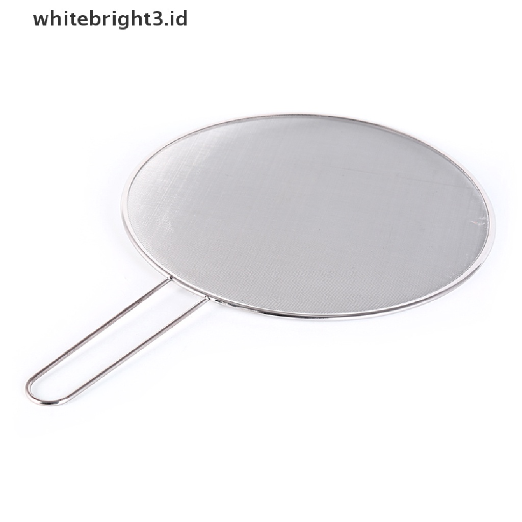 {whitebright3.id} 1X stainless steel cover lid oil proofing frying pan splatter screen spill proof ,