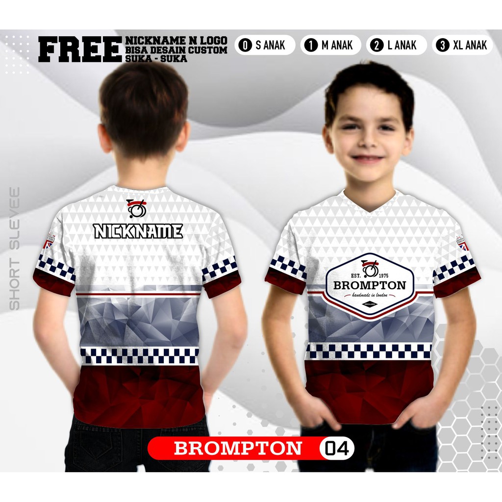 Jersey sepeda lipat anak brompton baju kaos gowes