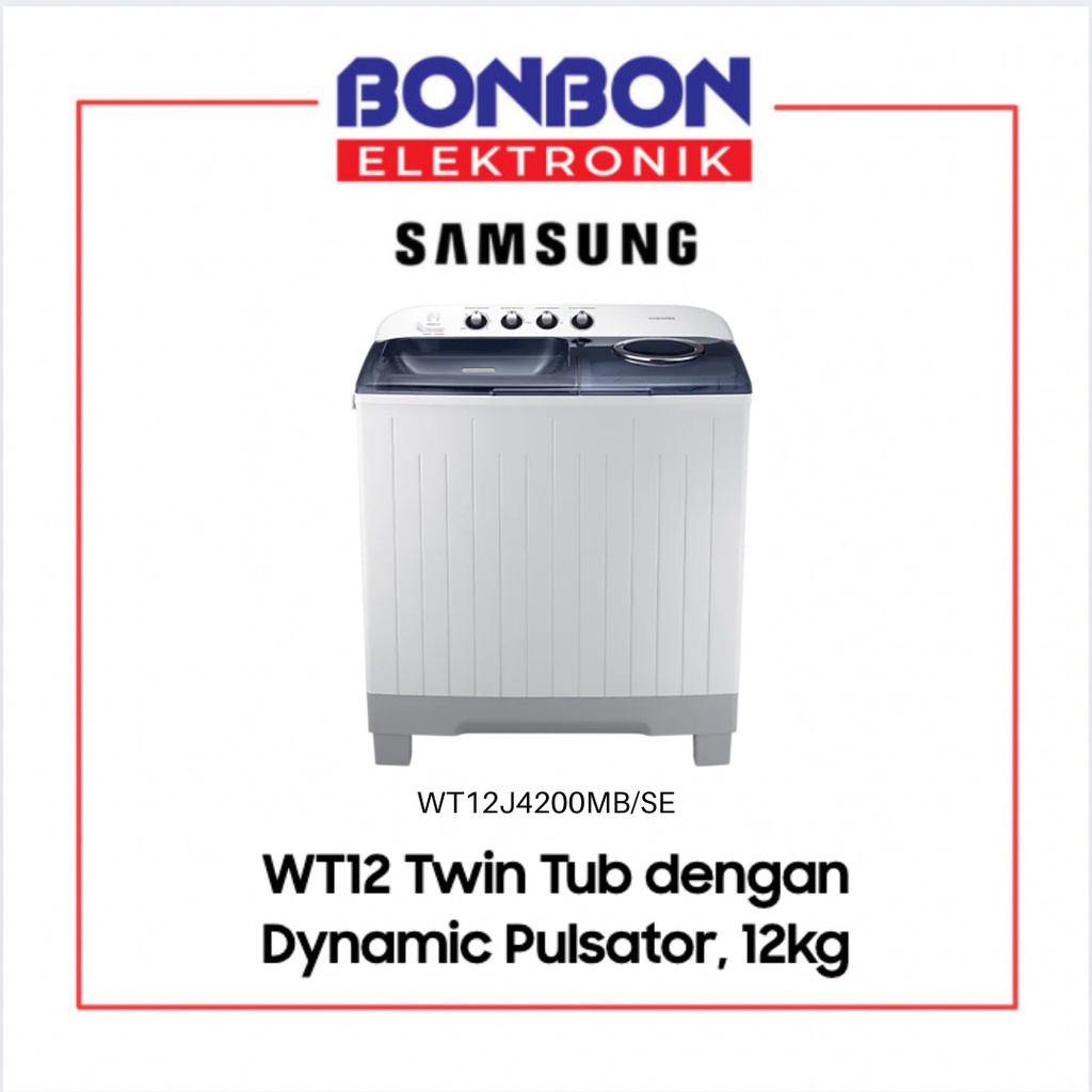 Samsung Mesin Cuci 2 Tabung 12KG WT12J4200MB/SE