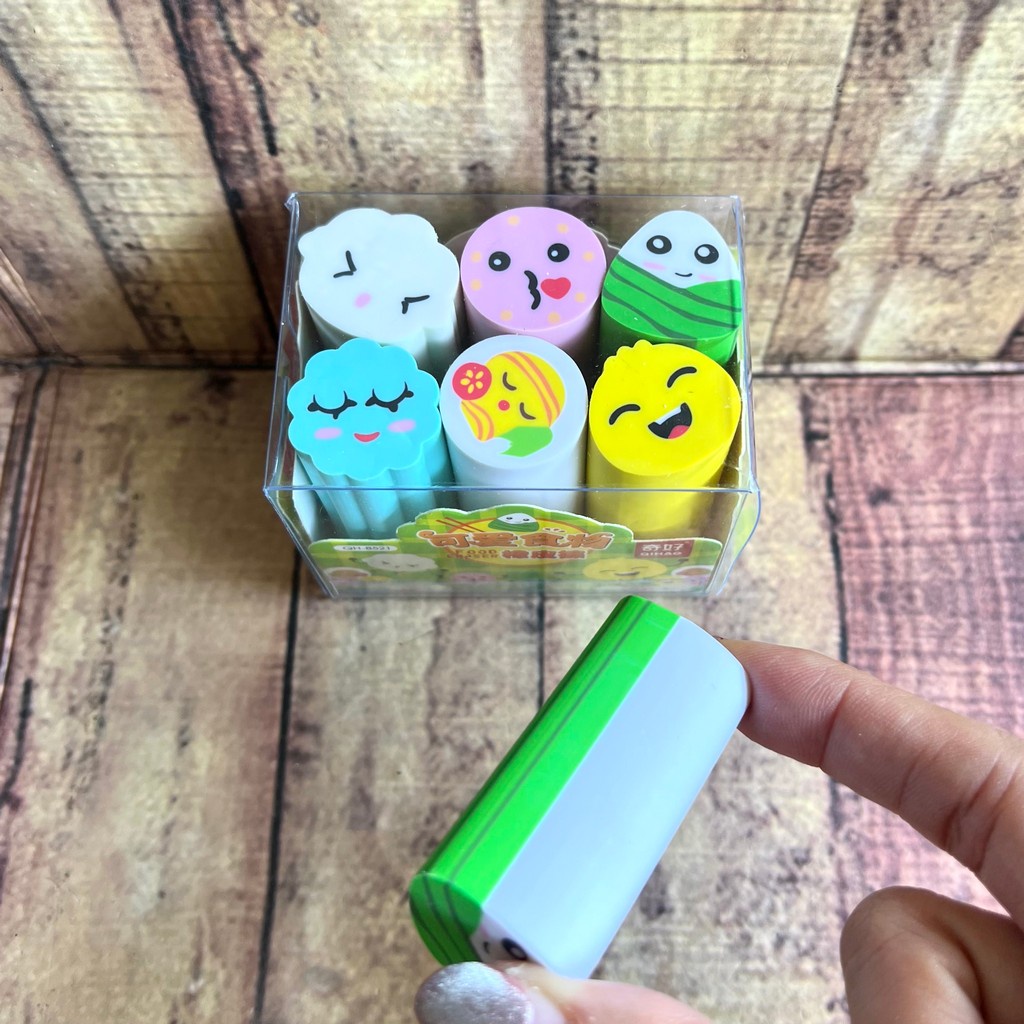 Penghapus Set Mika Qihao Sensory - Setip Set- Fancy Eraser Super Cute - Setip Potong