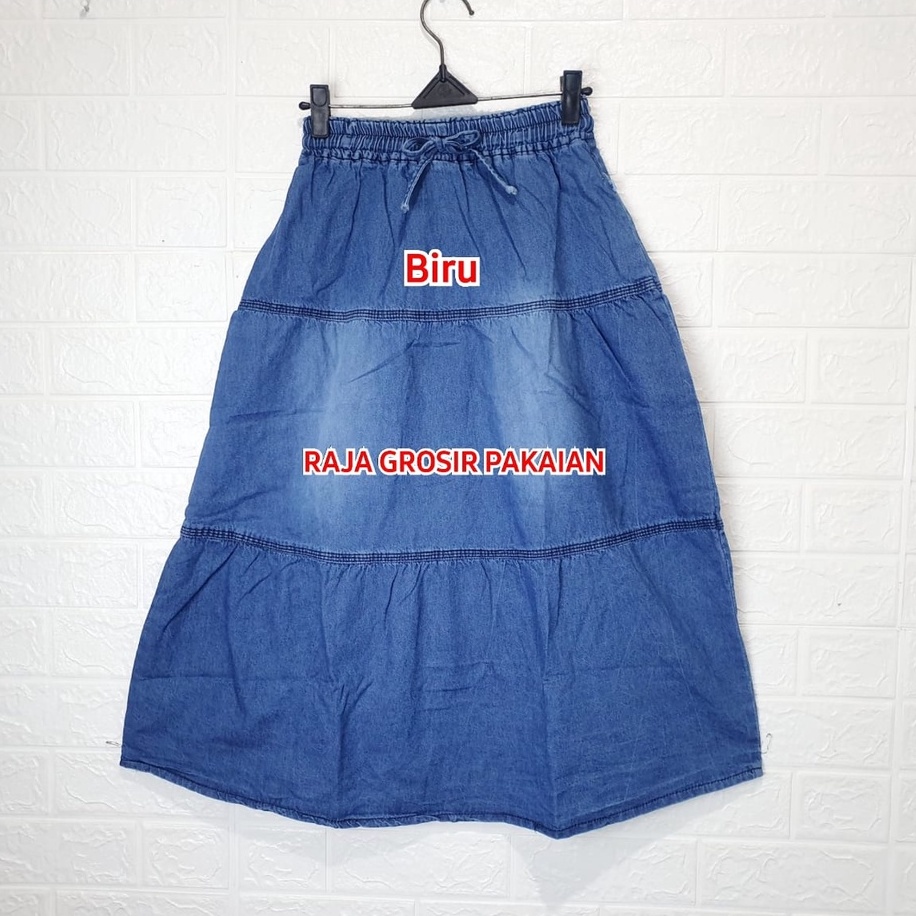 Rok Jeans Anak Canda  Model Rempel Tingkat Susun Usia 4-14 Thn