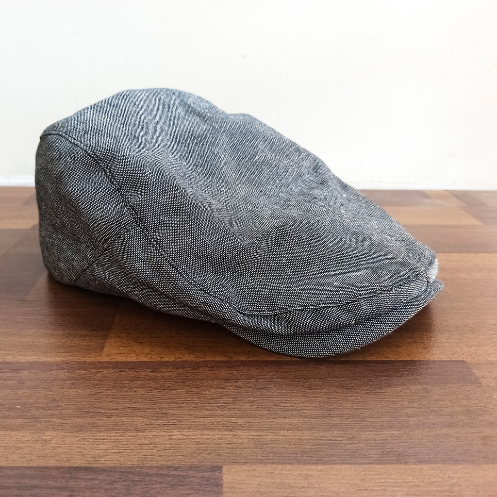 Flat Caps, Topi Flat Newsboy merk Aldo bahan Denim Abu Abu, Topi Pria, Topi Flat Cap, Baret Hat