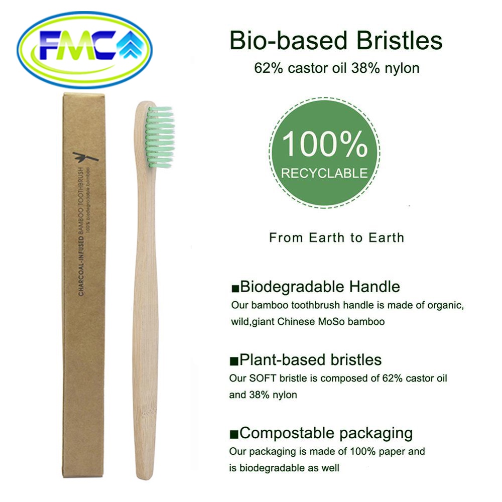 Sikat Gigi Bambu Eco Friendly Extra Soft  Bamboo Toothbrush Natural  Lembut Bersih Aman Untuk Gigi Premium Murah