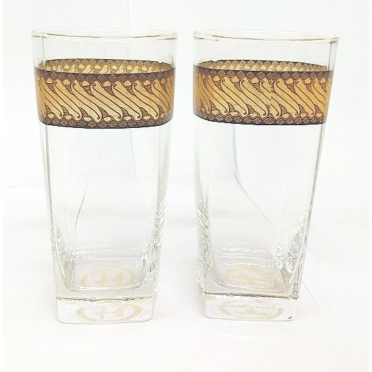 Briliant Gelas / Square Glass Goldman 320 ml 2 Pcs (GMB3450)