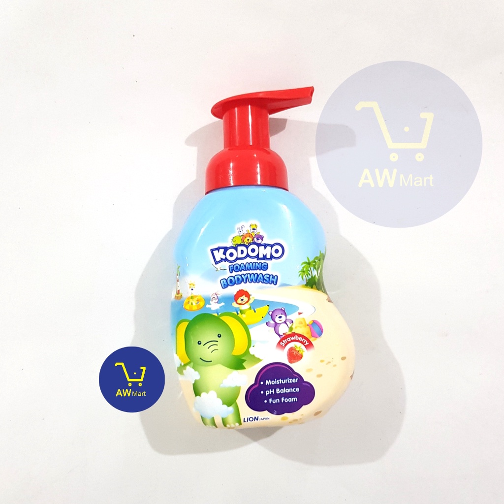 KODOMO FOAMING BODY WASH BOTOL PUMP 250 ML - KODOMO - MOISTURIZER, PH BALANCE, FUN FOAM - STRAWBERRY &amp; ORANGE