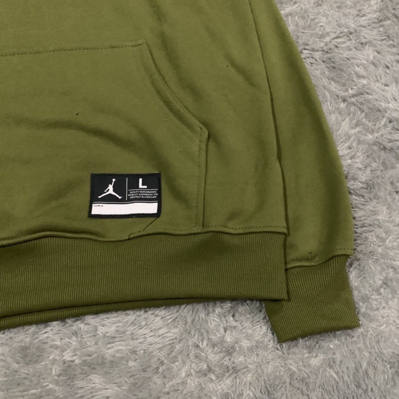 Sweater Hoodie Air Jordan Stroke Army Green Fulltag &amp; Lebel