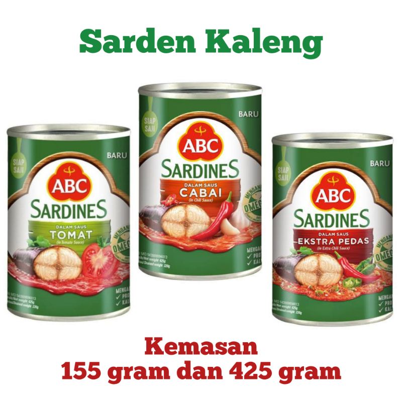 

ABC SARDINES KALENG 155 & 425 Gram - Daging Ikan Kaleng Sarden ABC - TemuPawon