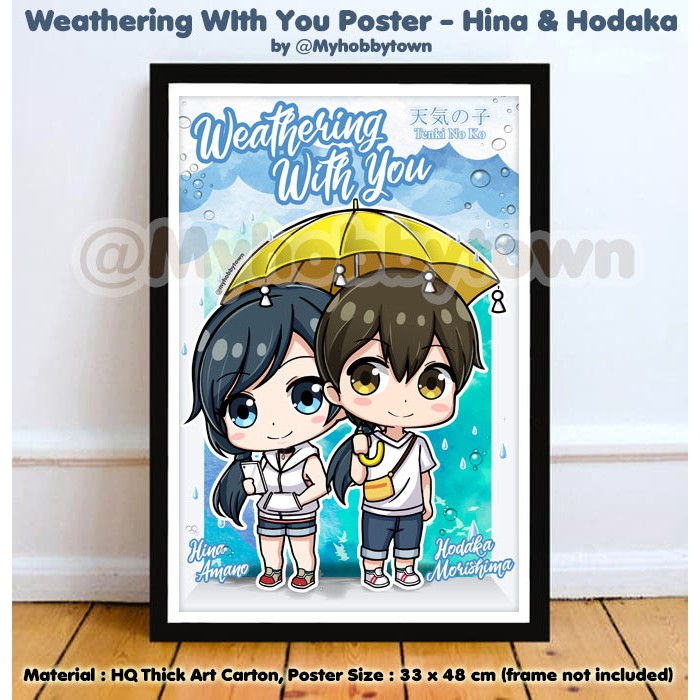 Poster Anime Tenki no Ko Weathering With You Hina Amano Hodaka Morishi