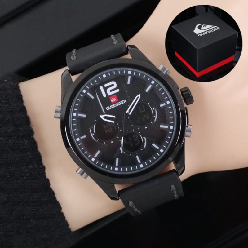 (BEST SELLER) JAM TANGAN PRIA QUIKSILVER 1052SL DOUBLE TIME FREE BOX ORI