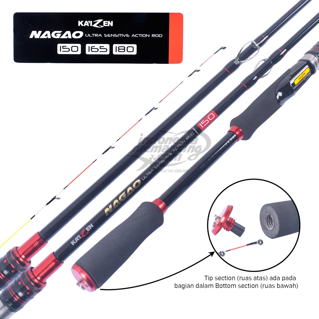 Joran Spinning Kaizen Nagao 150cm | 165cm | 180cm | Joran Udang