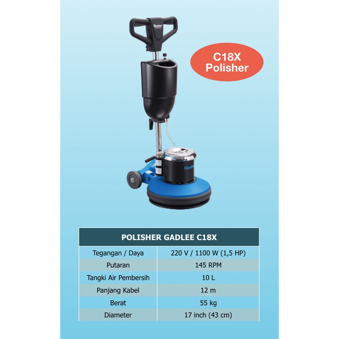 Polisher 17 inch 145 RPM Gadlee C-18X