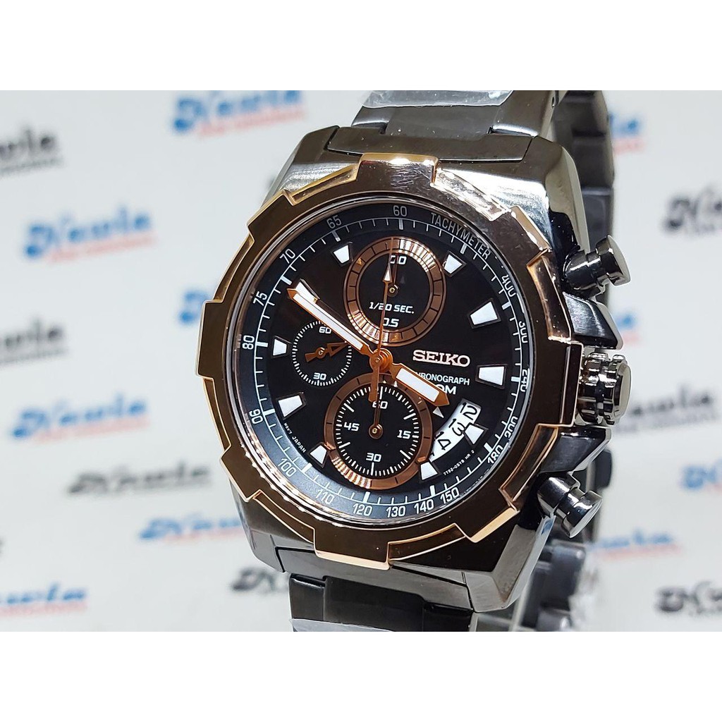 Seiko Quartz SNDD54P1 Chronograph Gold Plated Bezel | Jam Pria SNDD54