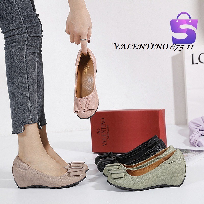 SEPATU WANITA WEDGES SHOES KULIT 675-11
