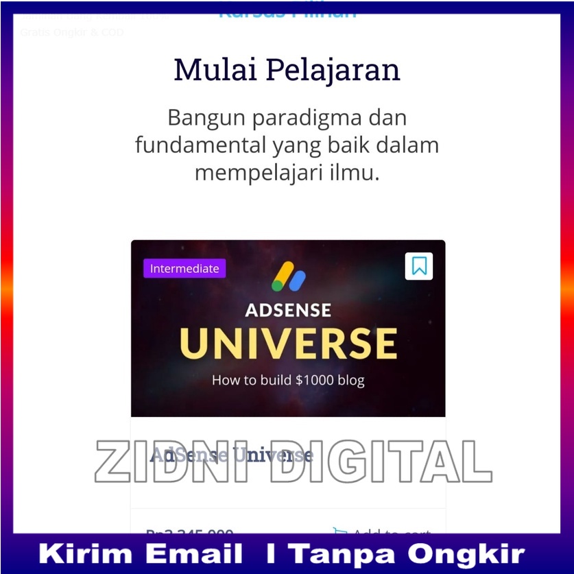 Adsense Universe Kursus Belajar Adsense Bule DIGITAL MARKETING ONLINE INTERNET PELUANG USAHA TOOL BI