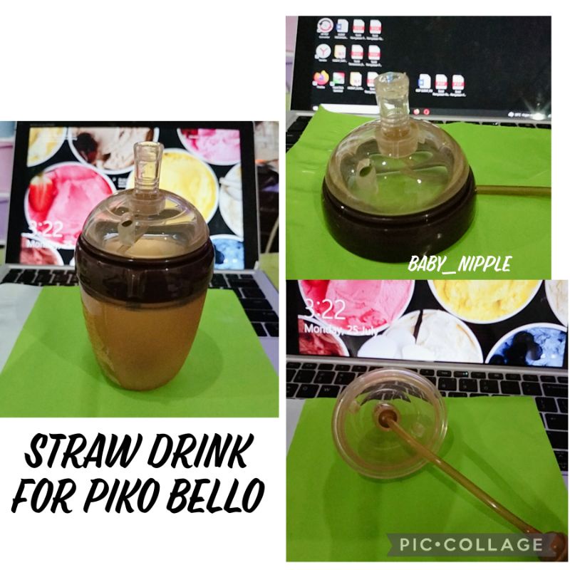 Sedotan Pengganti Nipple untuk Piko Bello,HeOrshe/Nipple Straw 70 mm coklat