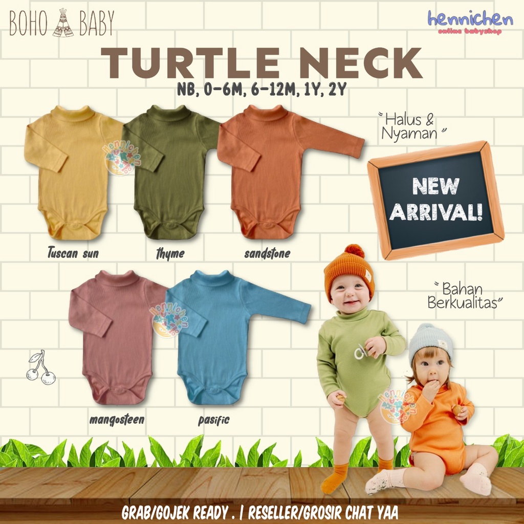 BOHOPANNA TURTLENECK BODYSUIT JUMPER SEGITIGA PANJANG BOHO BABY NB - 2 TH