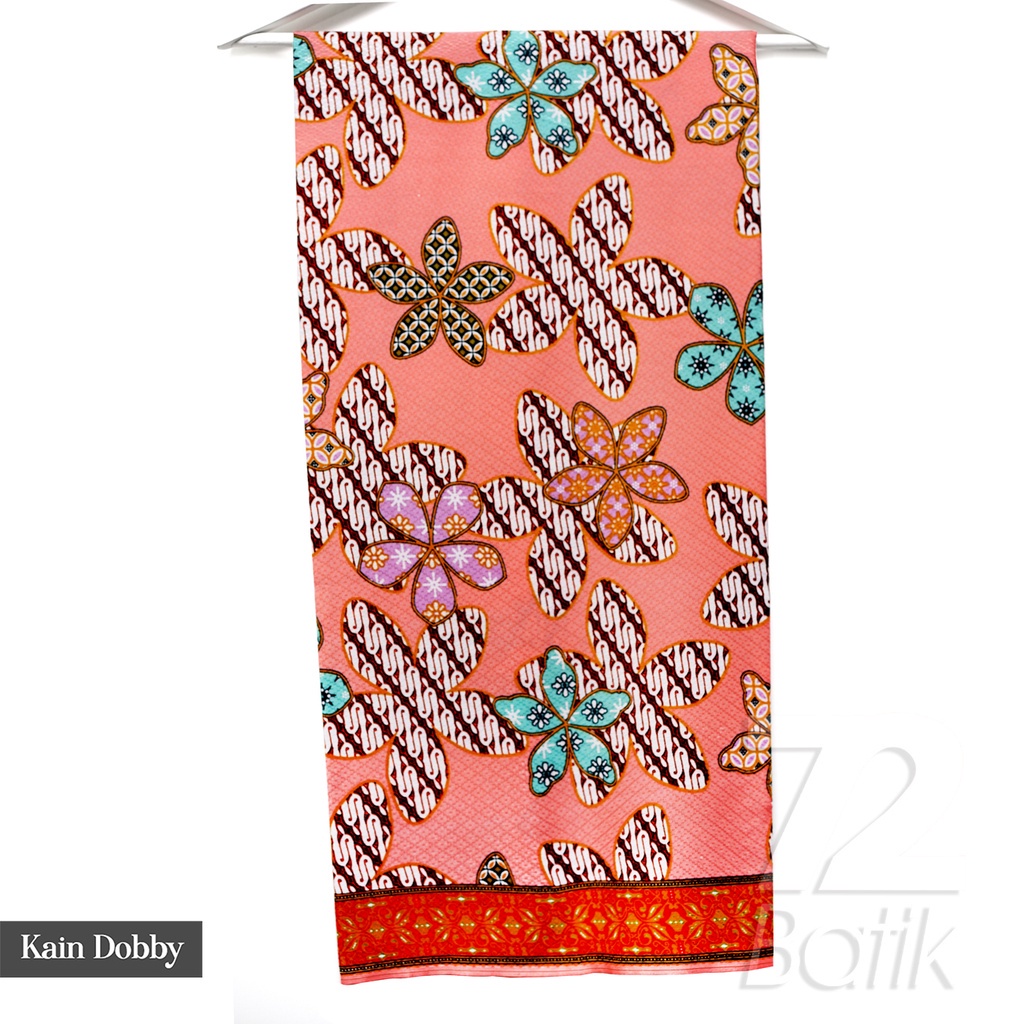 KAIN BATIK PREMIUM Bahan Dobby Motif Kembang Kawung Warna Nila Biru 722774 Cap 72 Jarik Jarit Samping Kebat Panjang Batik Katun Modern Premium Bahan Seragam Batik Pernikahan Kantor Keluarga Murah Kamen Jadi Batik Bali Lembaran