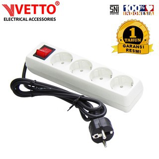 VETTO V8204 Stop Kontak 4 Lubang Switch - 3 Meter