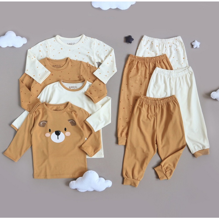 Emico TENCEL™ Toddler Pyjamas Set Baby - PJs Piyama Anak Balita Bayi Pajamas Baju Tidur Setelan