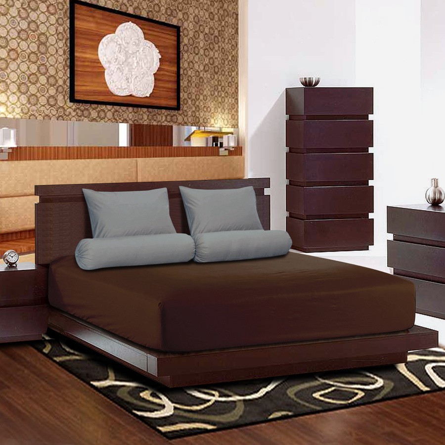 KUP - COD MURAH NEW SPREI POLOS HITAM TOSKA COKLAT SUPER ELEGANT UKURAN 180 X 200 BISA GOSEN DAN COD