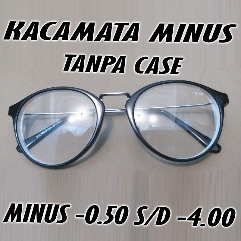 [DISKON] Kacamata Rabun Jauh Frame Bulat (Oval) - Kacamata Minus - Pria dan Wanita (UNISEX) 0.50-4.00