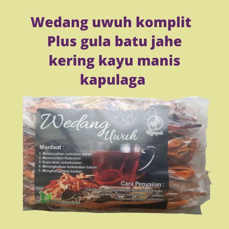 

Wedang uwuh komplit plus gula batu kapulaga jahe merah porsi besar termurah