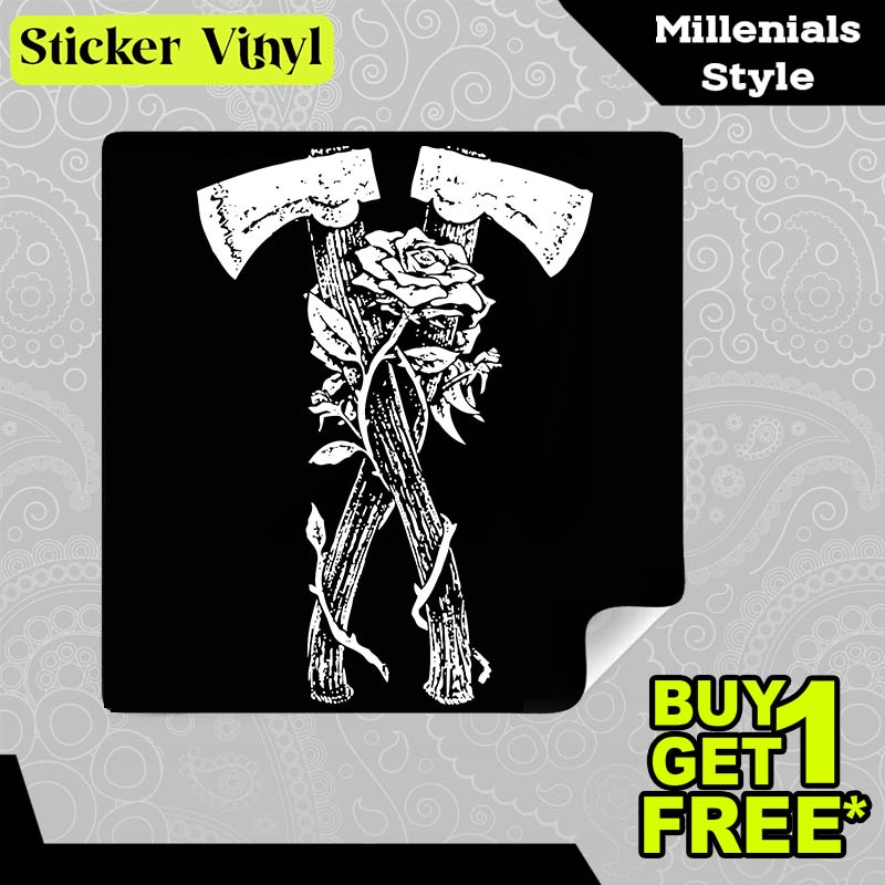 

Stiker Sticker Axes And Roses Gambar Unik Desain Keren dan Kekinian Aesthetic Bahan Vinyl Satuan Anti Air