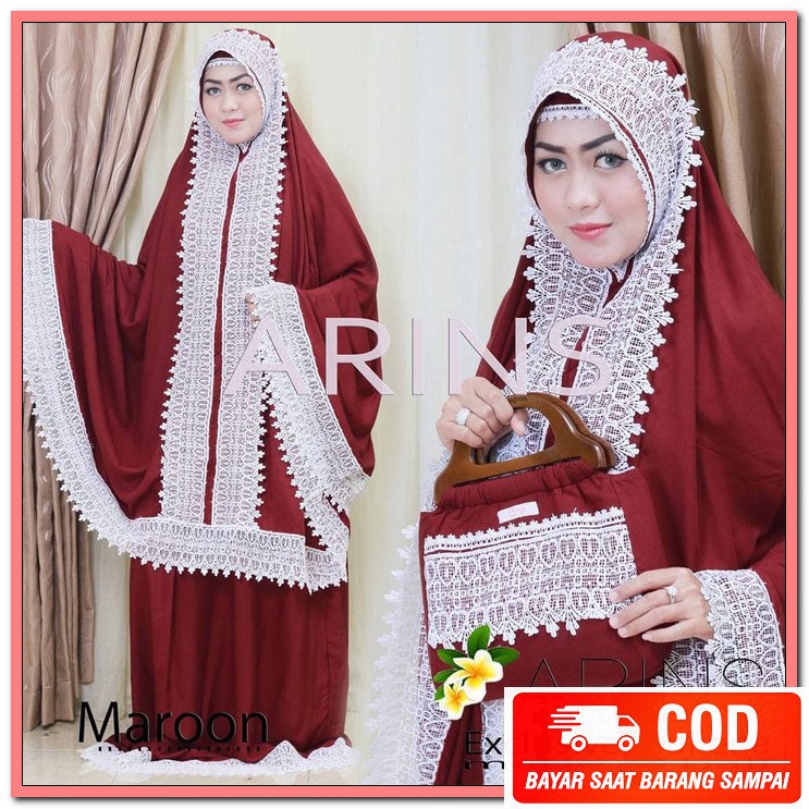 Mukena Bordir Mewah Jumbo Premium Dewasa Terbaru 2021 Tasikmalaya CP702 Mukena Giper Original