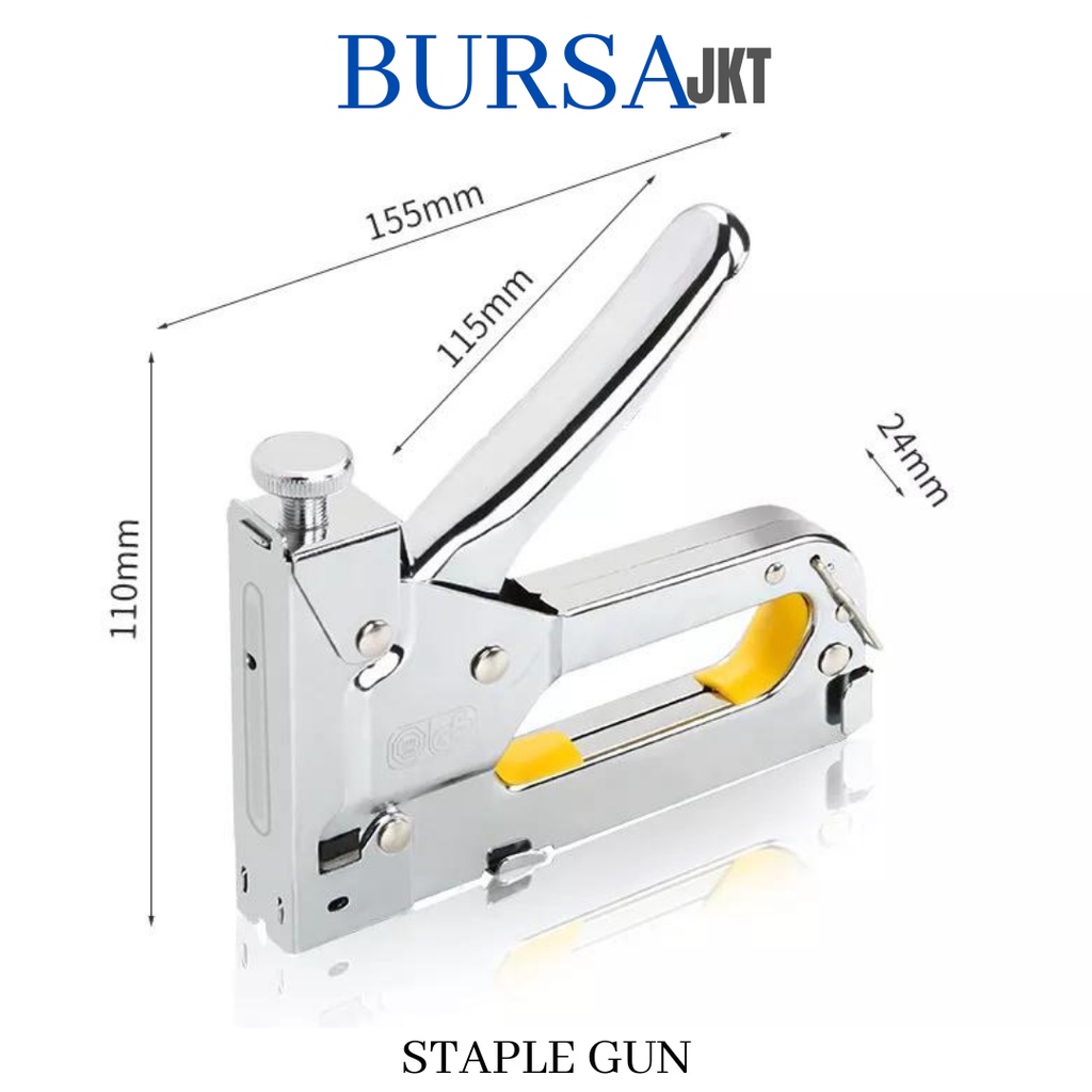 STEPLER TEMBAK CEKREKAN PENGOKOT HEKTER GUN TACKER STAPLES  3IN1 TUKANG JASA PASANG JOK SOFA