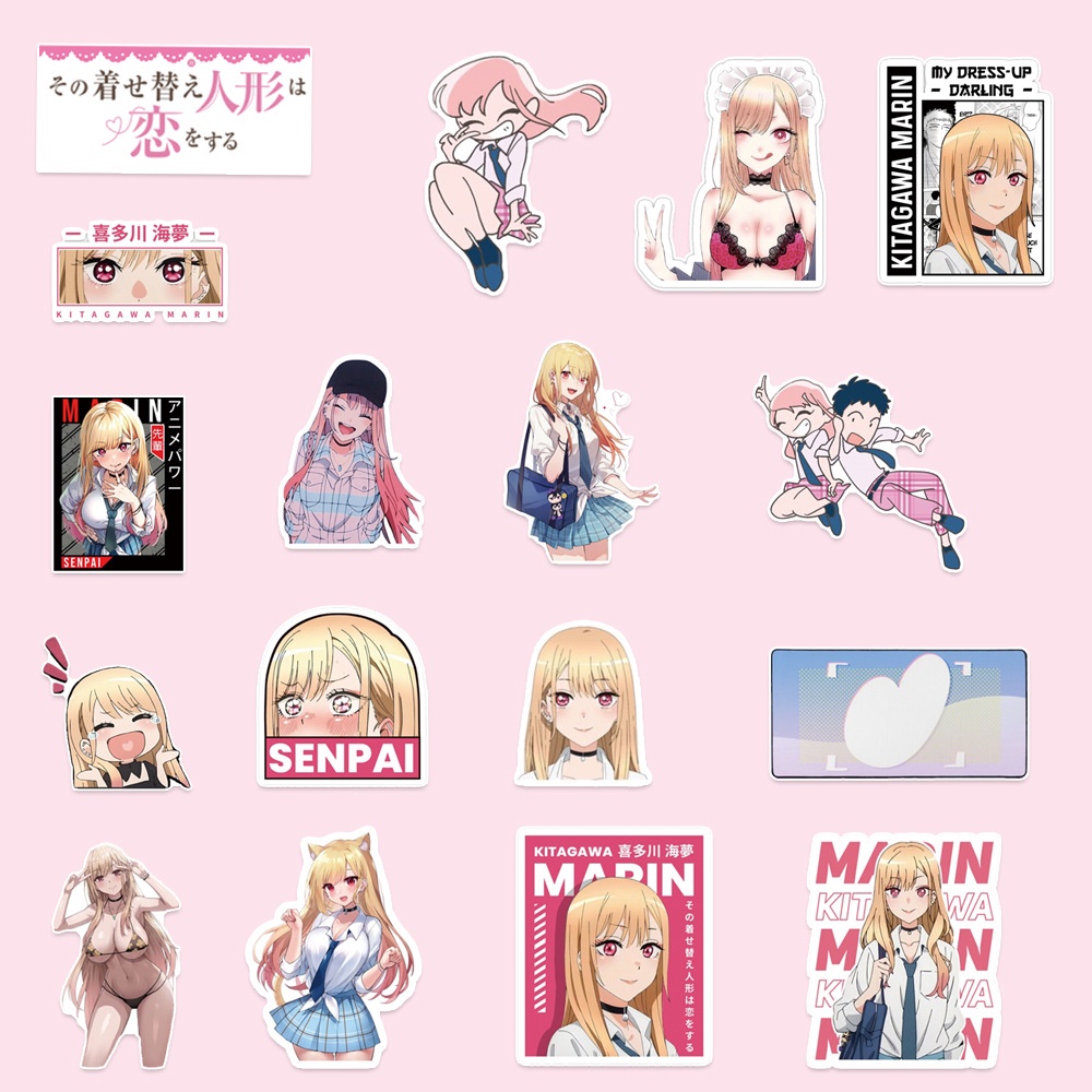 100pcs / Set Stiker Pvc Anti Air Motif Anime My Dress Up Darling Untuk Skateboard / Laptop / Koper / Notebook