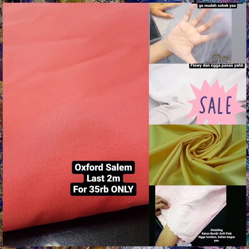 [ CLEARANCE SALE ] Katun Bordir / Tile Polos / Diamond Crepe / Satin Velvet / Oxford