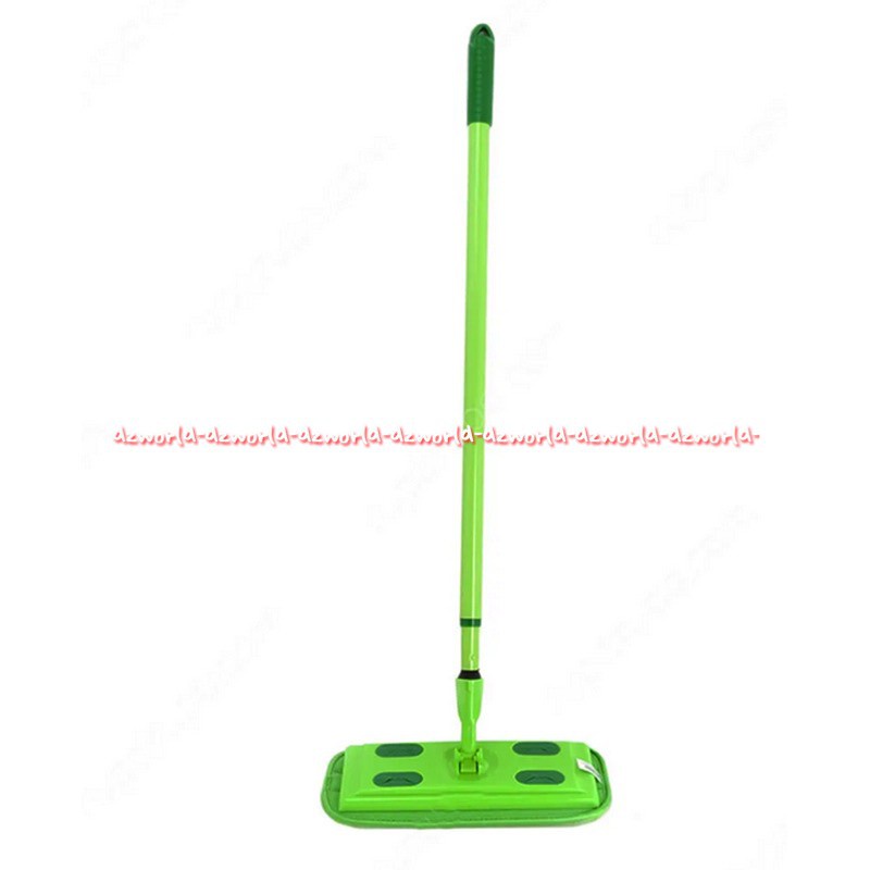 Proclean Microfibre Mop Alat Pel Datar Dengan Gagang Tangkai Pro Clean Micro Fabre Pel Lantai Pelan Warna Hijau Green