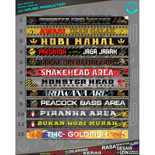 Stiker Aquarium Snakehead Area