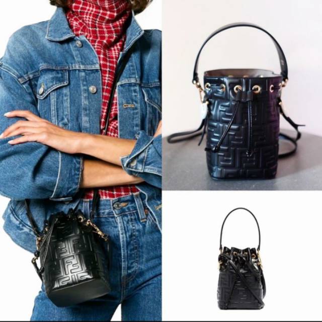 Fendi bucket bag treasure mini black