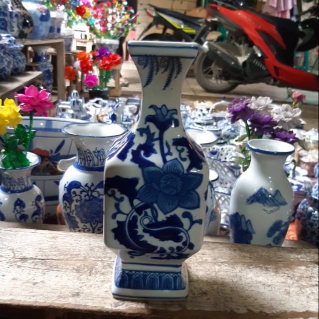 Vas bunga keramik, pajangan meja, pajangan keramik